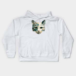 Mineral Jewel Kintsugi Cat Kitty Face Kids Hoodie